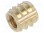 Wkładka gwintowana; mosiądz; M2,5; Dł: 4mm; Właściwości: duroplast