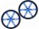 Rad; Durchm.Welle:3mm; Achse: D Schnitt; blau; Gummi; Ø:80mm