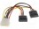 Adapter; SATA Stecker x2,Computerbuchsen Molex; 0,15m