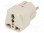Adapter; Uni-Schuko; white; 10A; 250VAC; PIN:3; Pin layout:2P+PE