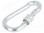 Snap hook; steel; for rope; 50mm; zinc; Size: 5mm; with protection