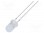 LED; 5mm; czerwony; 2180÷3000mcd; 100°; 3÷5V; 20mA; Czoło: wypukłe