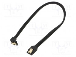Kabel: SATA; SATA wtyk,SATA wtyk kątowy; 0,3m; SATA III; czarny