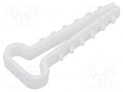 Uchwyt; 100szt; RectDowel; Korpus: biały; 14x6mm