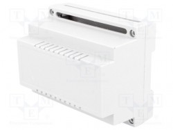 Enclosure: for DIN rail mounting; X:107mm; Y:89mm; Z:65.6mm; grey