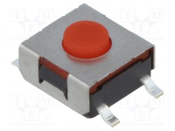 Microswitch TACT; SPST-NO; Pos: 2; 0.05A/12VDC; SMT; none; 3.8mm