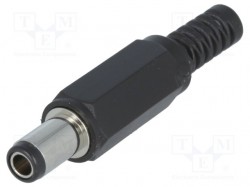 Plug; DC supply; female; 5,5/2,8mm; 5.5mm; 2.8mm; for cable; 9mm