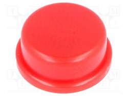 Klawisz; okrągły; czerwony; Ø13mm; TACTS-24N-F,TACTS-24R-F