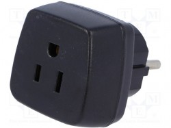 Adapter; czarny; 15A; 230VAC; PIN:3; Układ wypr:2P+PE