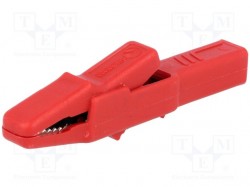 Zacisk krokodylkowy; 25A; czerwony; Zakr.chwyt: max.9,5mm