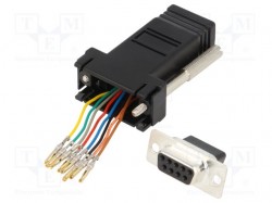 Przejście: adapter; RJ45 gniazdo,D-Sub 9pin żeński