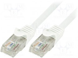 Patch cord; U/UTP; 6; linka; CCA; PVC; biały; 20m; 24AWG