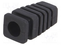 Odgiętka; guma; L: 22,4mm; czarny; Gr.panelu: max.2,8mm; Øprzew: 7mm