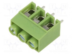 Listwa zaciskowa do druku; 5mm; na PCB; zacisk; zielony