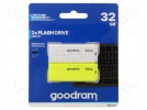 Pendrive; USB 2.0; 32GB; R: 20MB/s; W: 5MB/s; white,yellow