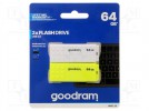 Pendrive; USB 2.0; 64GB; R: 20MB/s; W: 5MB/s; white,yellow