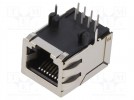 Connector: RJ45; socket; PIN: 8; shielded; 8p8c; on PCBs; THT