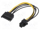 Cable: mains SATA; PCIe 6pin female,SATA 15pin male; 0.18m