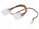 Kabel: zasilający; 3pin męski,Molex męski,Molex żeński; 0,18m
