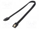 Kabel: SATA; SATA wtyk,z obu stron; 0,5m; SATA III; czarny; 6Gbps