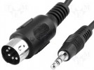 Cable; DIN 5pin plug,Jack 3.5mm plug; 1.5m; black