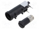 Gniazdo; 16A; 250/500VAC; FUP; THT; czarny; UL94V-0; termoplast