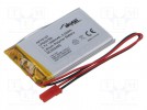 Batt: Li-Po; 3,7V; 1350mAh; Leitungen,Anschluss JST SYP-02T-1