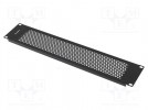 Blende; 2U; schwarz; Standard: 19"; perforiert