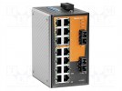 Switch Ethernet; unverwaltet; Portanzahl: 16; für DIN-Schiene