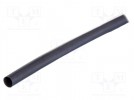 Heat shrink sleeve; dual wall,glued; 4: 1; 8mm; L: 1.2m; black; HTAT