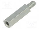 Tulejka dystansowa gwintowana; 15mm; Gwint wew: M3; Gwint zew: M3