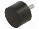 Nóżka wibroizolacyjna; Ø: 40mm; Dł.gwintu: 23mm; stal; H: 28mm