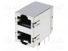 Steckverbinder: RJ45; Buchse; PIN: 8; Kat: 5; abgeschirmt,doppelt