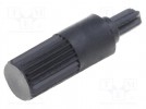 Knob; shaft knob; black; Ø4mm; for mounting potentiometers; CA6