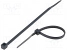 Cable tie; L:100mm; W:2.5mm; polyamide; 78.5N; black; Ømax:25mm