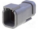 Connector: wire-wire; DTM; plug; male; PIN:6; IP69K; Locking: latch