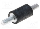 Tłumik drgań; M4; Ø: 10mm; guma; Dł: 15mm; Dł.gwintu: 10mm; 60N; stal