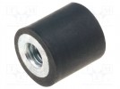 Tłumik drgań; M4; Ø: 10mm; guma; Dł: 10mm; H: 4mm; 100N; 40N/mm; stal