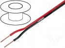 Cable: loudspeaker cable; 2x0,5mm2; stranded; CCA; black-red; PVC