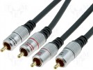 Cable; RCA plug x2,both sides; 0.6m; black