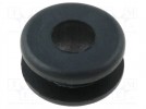 Grommet; Ømount.hole: 8.4mm; Øhole: 5.5mm; rubber; black