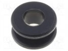 Grommet; Ømount.hole: 4.5mm; Øhole: 3.5mm; rubber; black