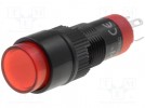 Schalter: Druck-; 2-stellig; SPDT; 0,5A/250VAC; 1A/24VDC; rot; IP40