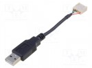 Przejście: kabel-adapter; USB A wtyk,wtyk 5pin; Dł: 0,1m; USB 2.0