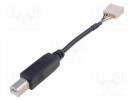 Przejście: kabel-adapter; USB B wtyk,wtyk 5pin; Dł: 0,1m; USB 2.0