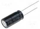 Kondensator: elektrolytisch; THT; 47uF; 160VDC; Ø10x20mm; ±20%