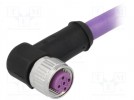 Złącze: M12; 2m; żeńskie; PIN:4; kątowe 90°; kod B-Profibus; wtyk