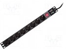 Plug socket strip: protective; Sockets:8; 230VAC; 16A; 2m; IP20