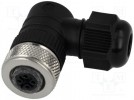 Verbindung: M12; weiblich; PIN:5; 90° gewinkelt; für Kabel; 4÷8mm