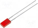 LED; prostokątny; 3,9x1,9mm; czerwony; 3-6mcd; 110°; Czoło: płaskie